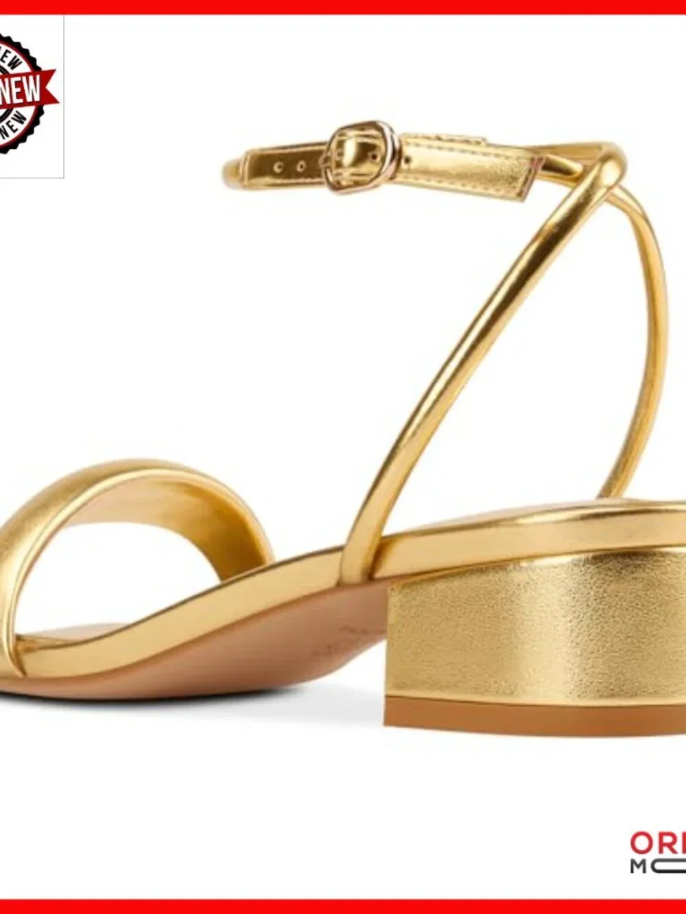 Chunky Block Heel Sandals, Ankle Strap Buckle, 1.4 Inch Low Heel, Open Toe